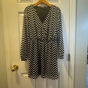 Express Black and White Chevron Dress